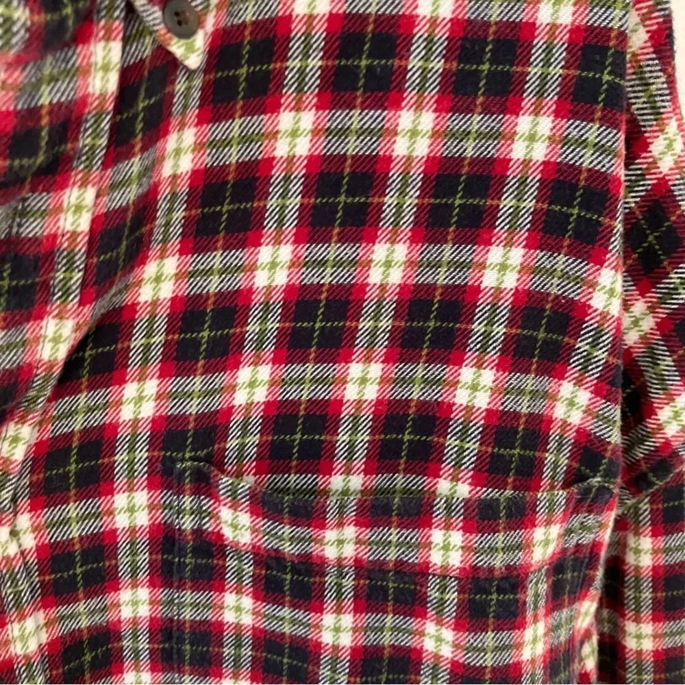 VTG J Crew Oarsman Mens XL Red Plaid Flannel Button Up Long Sleeve Y2K Preppy